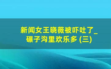 新闻女王晓薇被吓吐了_碾子沟里欢乐多 (三)